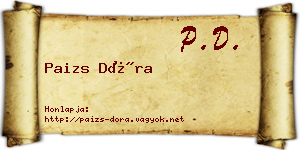Paizs Dóra névjegykártya